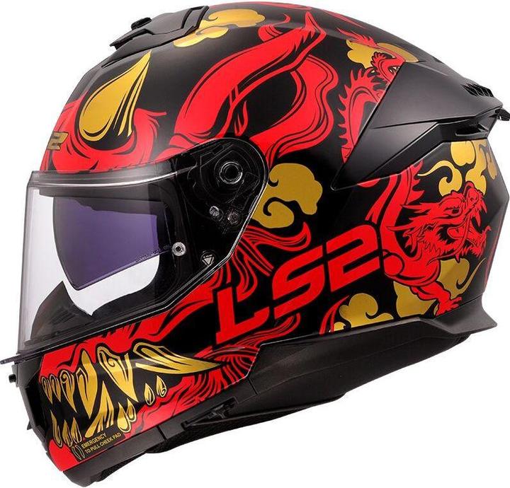 Produktbild LS2 FF808 STREAM II DRAKO Integralhelm schwarz-rot XS (XS)