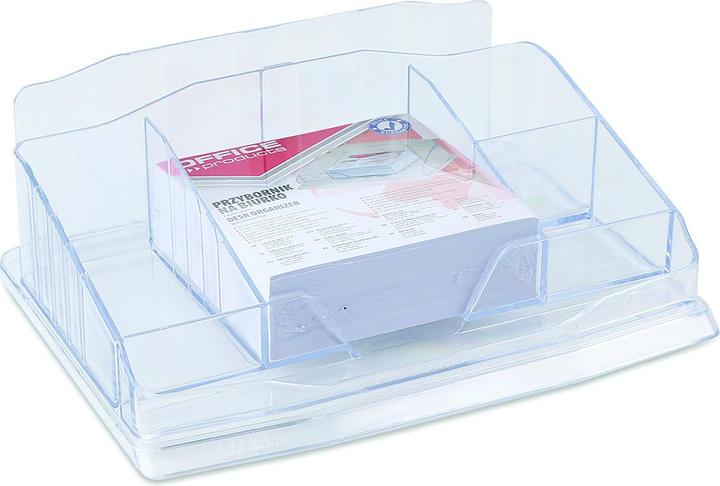 Actual product image Office Products Plastic desk organiser, with notepad, transparent