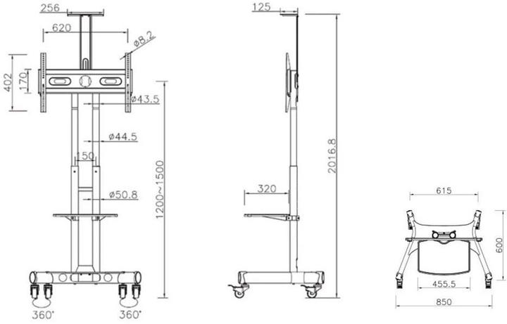 Produktbild Multibrackets Basic (Universal, 60", 50 kg)
