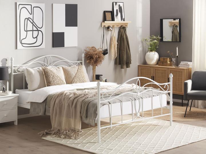Produktbild Beliani Metallbett weiss Lattenrost 140 x 200 cm ANTLIA (140 x 200 cm)