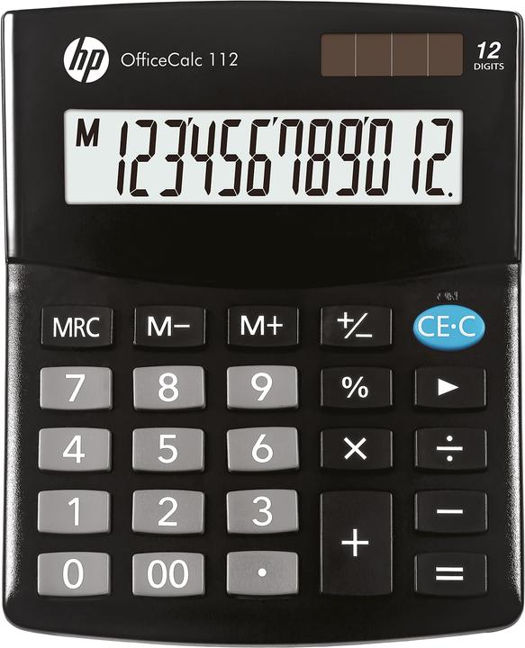 Actual product image HP OfficeCalc 112 desktop calculator black (Solar cells, Batteries)