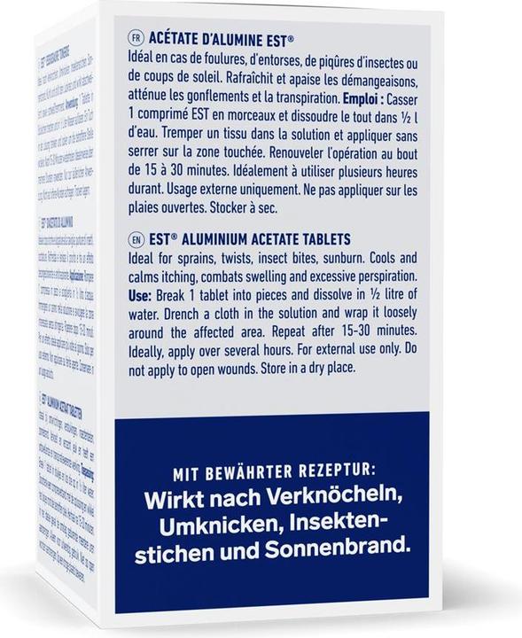 Valeurs nutritives et ingrédients Rösch & Handel comprimés à l'acétotartrate d'aluminium d'aluminium cpr (5 x)