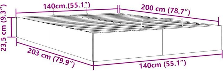 Actual product image VidaXL Ottoman bed without mattress white 140x200 cm faux leather (140 x 200)