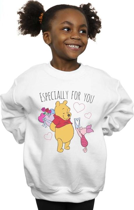 Actual product image Disney Girls Winnie The Pooh Piglet Valentines Gift Sweatshirt (152, 158)