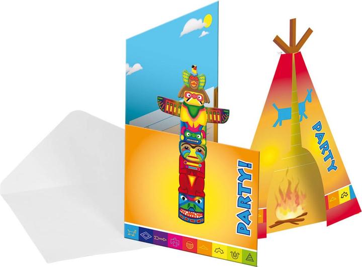 Produktbild Folat Indianer-Einladungen, 8ST.