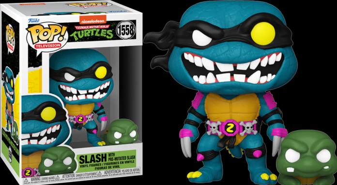 Actual product image Funko Teenage Mutant Ninja Turles POP & Buddy! Movies Vinyl Figure Slash & Pre-mutated, turtle Slash 9 cm