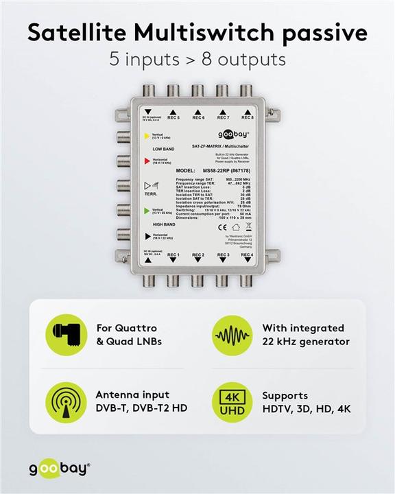Actual product image Goobay MS58-22RP (Multi switch)