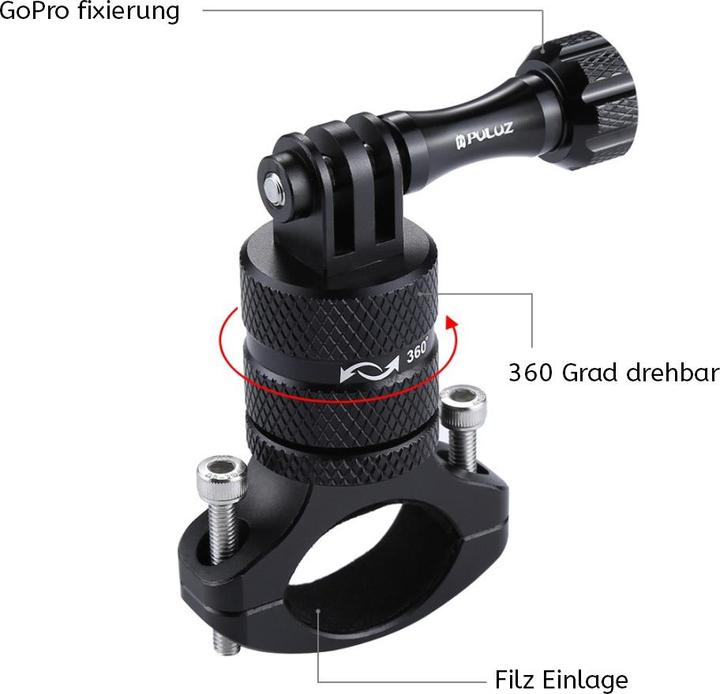 Image du produit Puluz GoPro Aluminium Bike Halterung (Hero 9 Noir, Héros 8 noir, Héros 7, Hero 10 Noir, Hero 11 Noir, Hero 12 Noir, Hero 13 Noir)