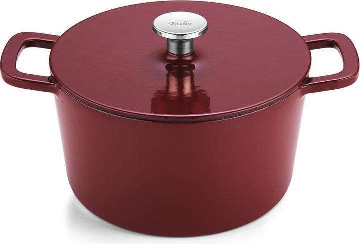 Produktbild Fissler Bräter Gusseisen rund, Burgunder rot (24 cm, Bräter + Schmortopf, Gusseisen)