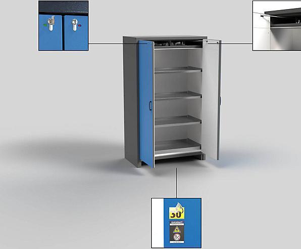 Produktbild Eurokraft Gefahrstoffschrank, feuerbeständig (116.40 cm, 194.70 cm)