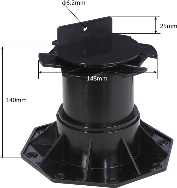 Actual product image XPOtool Corner Support Feet Set of 30 2700kg Capacity Feet Adjustable in Height 140-210mm Terrace (30 x)