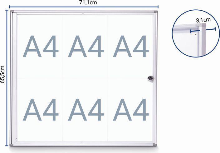 Actual product image Maul Display case, outer depth 27 mm (Whiteboard, 65.5 x 71 cm)