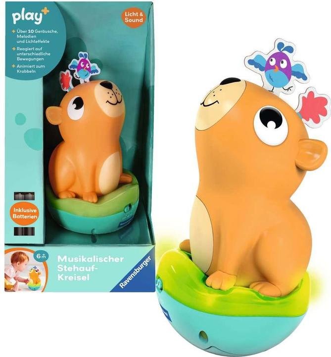 Produktbild Ravensburger 4874 play+ Musikalischer Stehauf-Kreisel: Capybara, Roly-Poly, Steh-auf-Männchen (Deutsch, Englisch, Französisch)