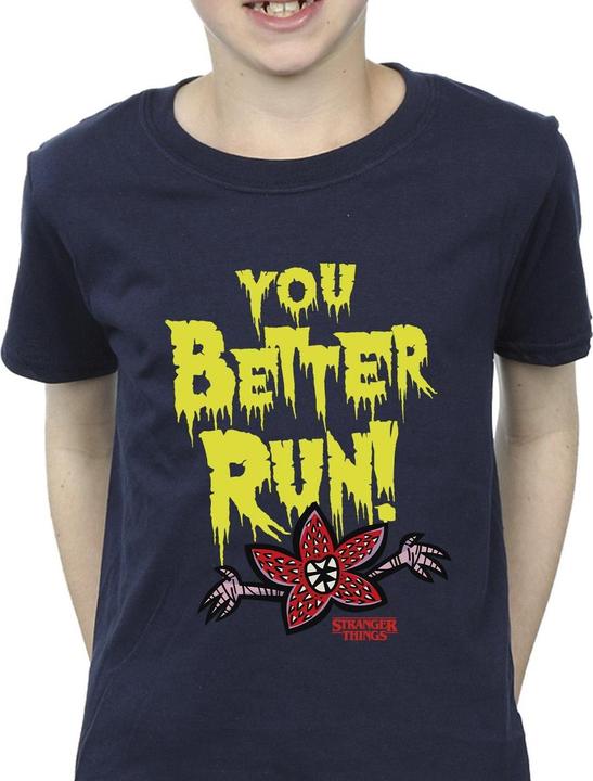 Actual product image Netflix Boys Stranger Things You Better Run T-Shirt (140, 146)