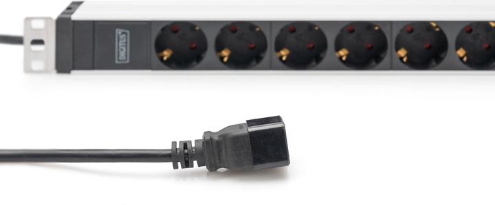 Produktbild Digitus Steckdosenleiste mit Aluminiumprofil, 8-fach Schutzkontaktsteckdose, 2 m Zuleitung, IEC C20 Stecker