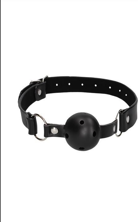 Productafbeelding Ouch! Ademende Ball Gag - Met Gebonden Leren Riemen