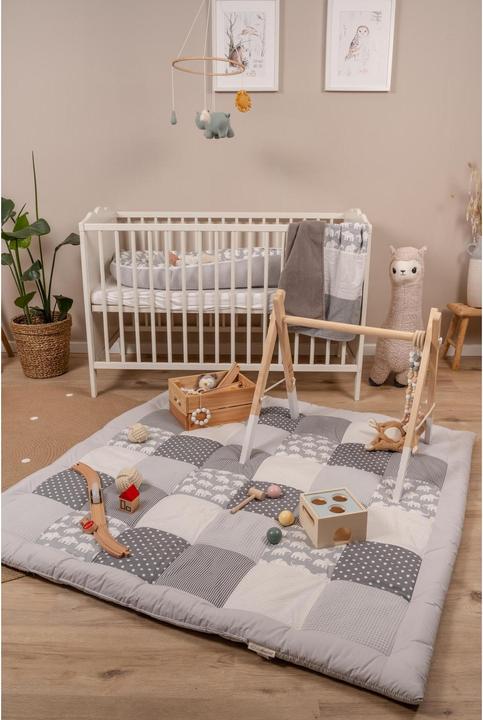Image du produit Ullenboom Tapis d'éveil Eléphants gris 120 x 120 cm