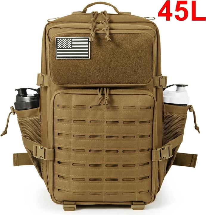 Produktbild Only-Bags.Store Taktischer Rucksack Outdoor Survival Bug Out Bag kleiner Schulrucksack Hking mit Getränkehalter (25 l)