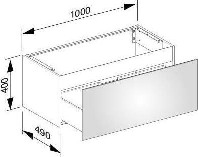 Actual product image Keuco Vanity unit X-LINE 1000x400x490mm Inox