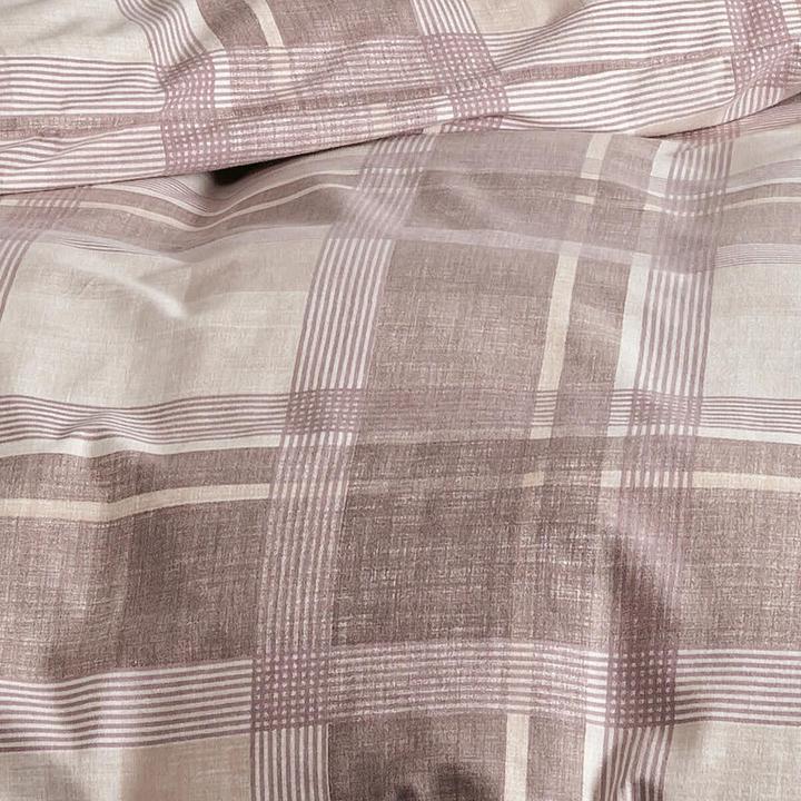 Actual product image Janine Fine fibre bed linen Davos 65159 natural mauve (Bedding set, 155x220 cm + 80x80 cm)