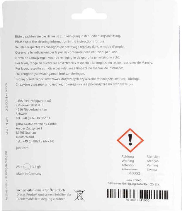 Actual product image Jura Cleaning tablets 3-phase