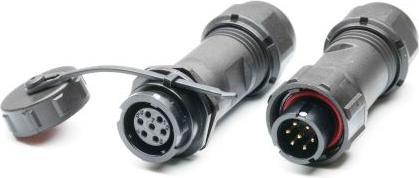 Actual product image Rs Pro Circular connector plug, socket 7-pin / 5.0A cable assembly, solder connection IP 67