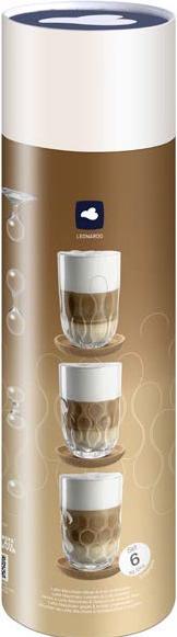 Actual product image Leonardo Cappuccino Becher Gocce mit Untersetzer 380 ml (380 ml, 6 x)