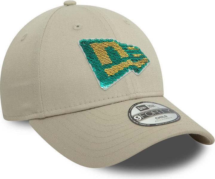 Immagine prodotto New Era Cappellino per bambini 9Forty - Logo del marchio in paillettes Beige (53, 54 C, 52 C)