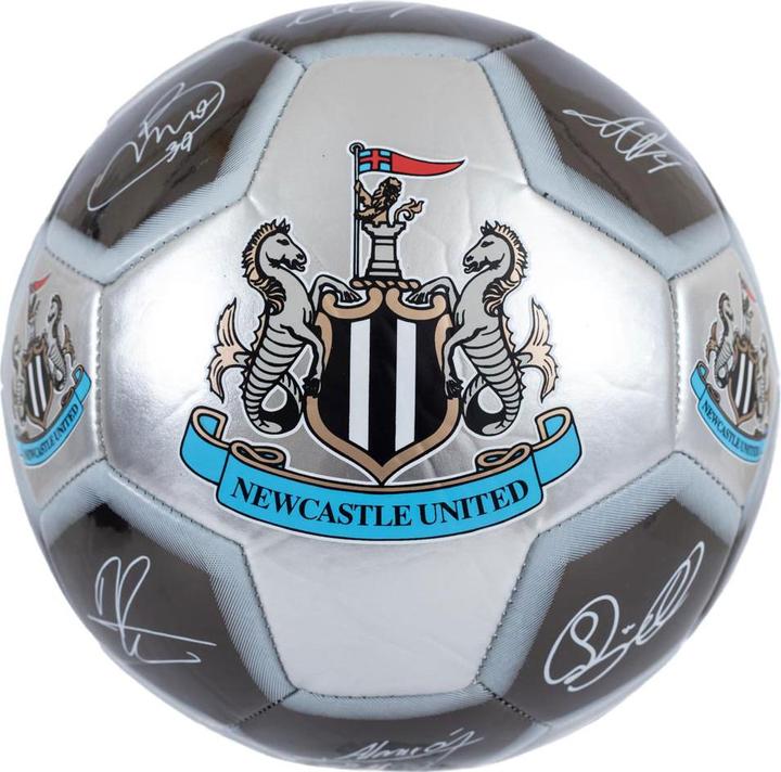 Newcastle United FC Metallic Fussball mit Unterschriften