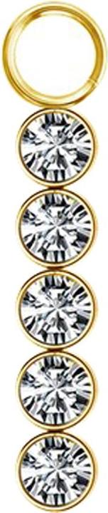 Image du produit Star Piercing Anhänger vergoldet fünf Kristalle silber (Acier chirurgical 316L, sans laiton)