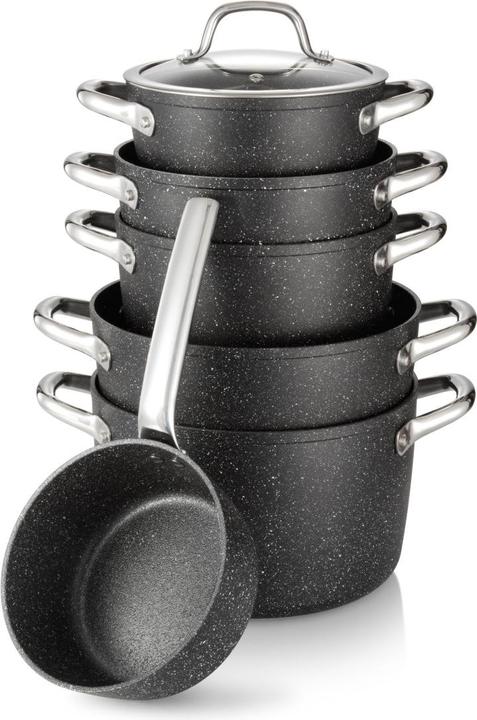 Immagine prodotto Tescoma Set di pentole President Stone da 8 pezzi (Set di pentole e padelle da cucina, Alluminio pressofuso)