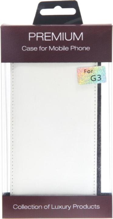 Actual product image OEM Slim Leather Flip Case LG G3 D855 - White (G3)