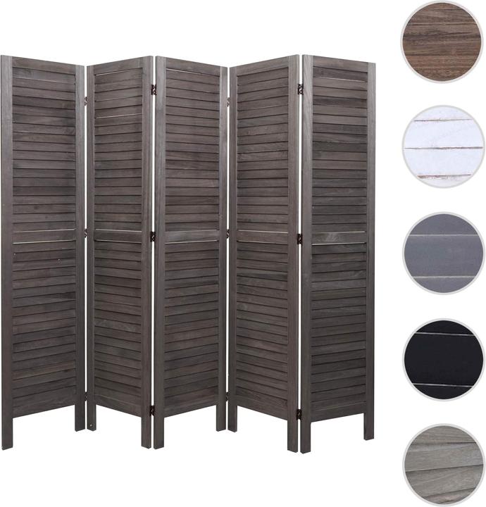 Produktbild Mendler Paravent HWC-G30, Trennwand Sichtschutz Raumteiler, Shabby-Look 170x200cm - grau-braun