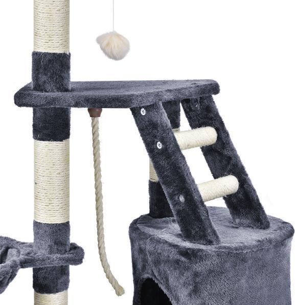 Actual product image Juskys Sams Pet scratching post Buffy (118 cm, Grey)