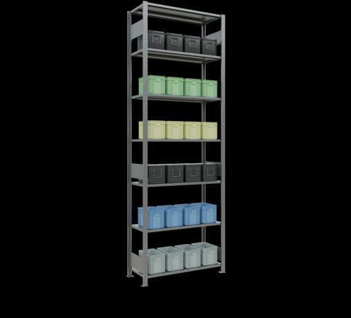 Image du produit Schulte Lagertechnik Système d'étagères de base sans boulons MULTIplus85 avec glissières de longueur