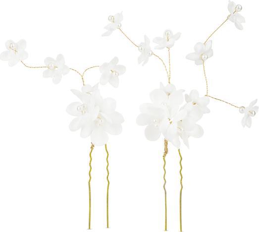 Image du produit Trisa Celebride Set de 2 épingles à cheveux différentes avec des fleurs blanches et des perles