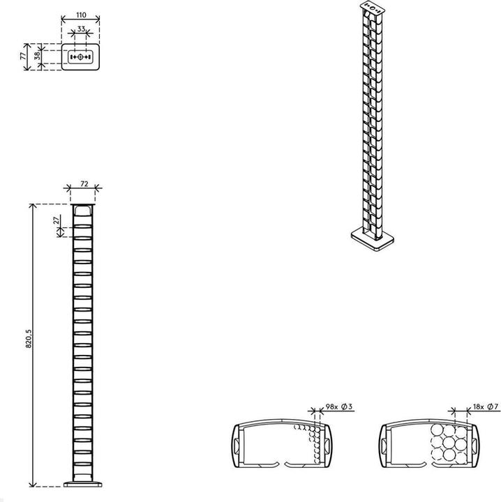 Image du produit Dataflex 34.452 (Gaines pour câbles, 82 cm)