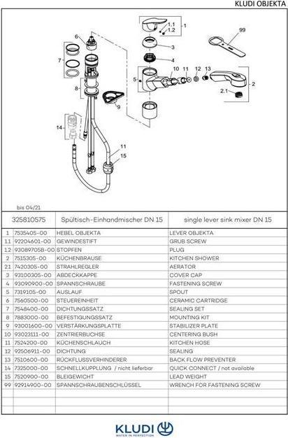 Image du produit Kludi Mitigeur d'évier OBJEKTA DN 15 chr