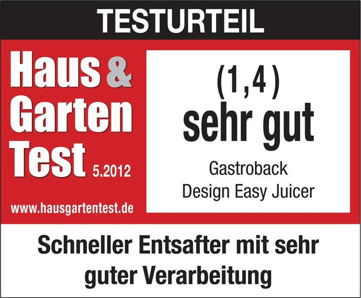 Actual product image Gastroback Vital Juicer Pro Juicer (CH plug)
