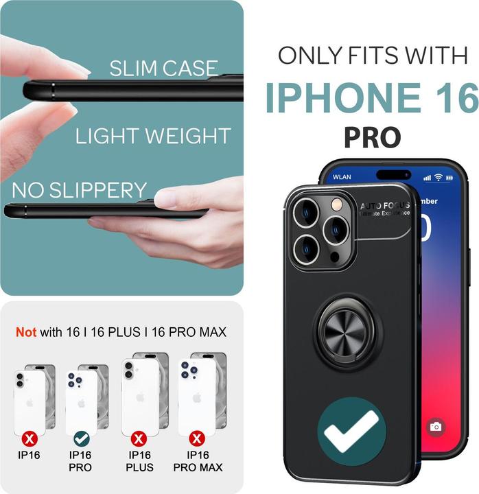 Produktbild Nalia Matte Ring Silikon Hülle (Apple iPhone 16 Pro)