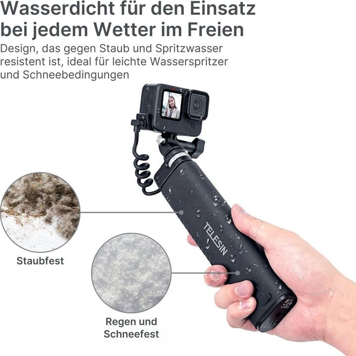 Immagine prodotto Hermex Telesin Selfie Stick Actioncam con adattatore per GoPro DJI Insta360 e molto altro ancora