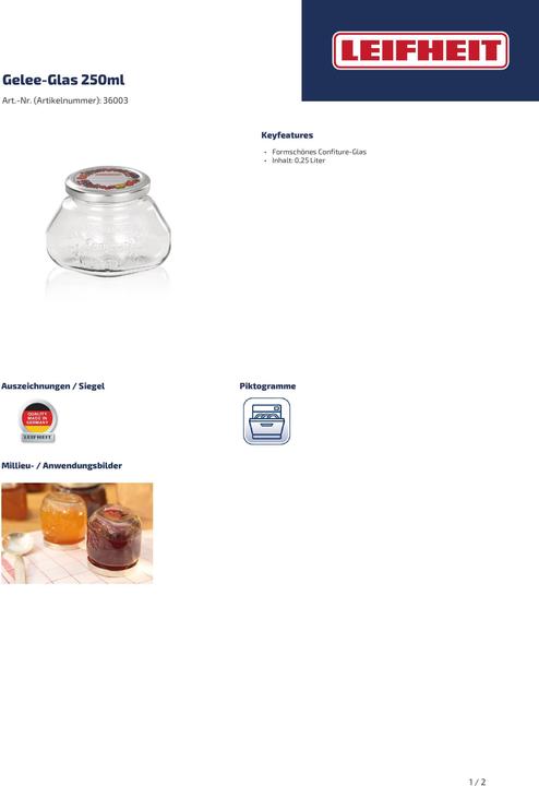 Actual product image Leifheit Jam jar (1 pcs., 0.25 l)