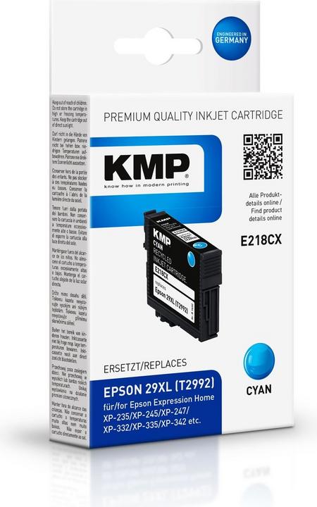 Produktbild KMP E218CX Tintenpatrone kompatibel mit Epson T 2992 XL (C)