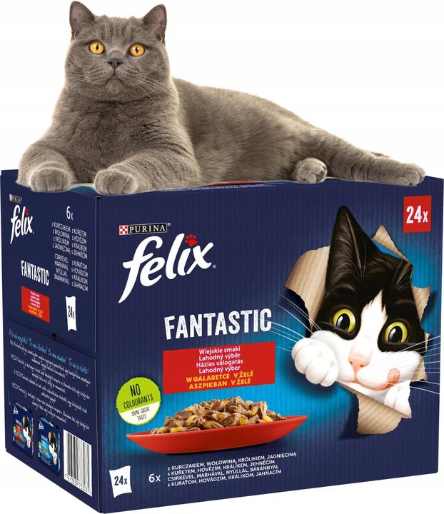 Produktbild Purina Felix Fantastische Landaromen in Gelee - Nassfutter für Katzen - 24x 85g (Senior, 24 Stk., 2040 g)