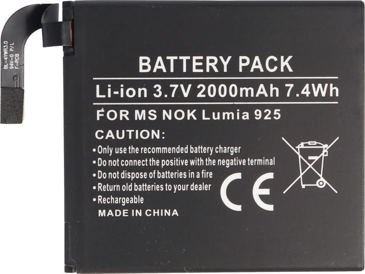 Actual product image Microsoft Akku Lumia 925, Nokia Lumia 925, Akku BL-4YW