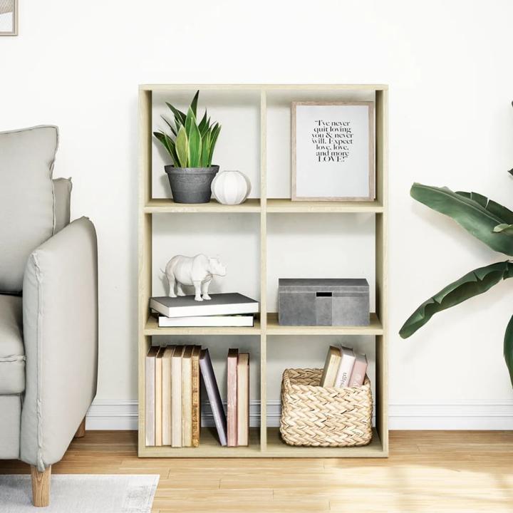 Produktbild VidaXL Raumteiler Bücherregal Standregal Büroregal Würfelregal Sonoma-Eiche (69.5 x 29 x 103.5 cm)