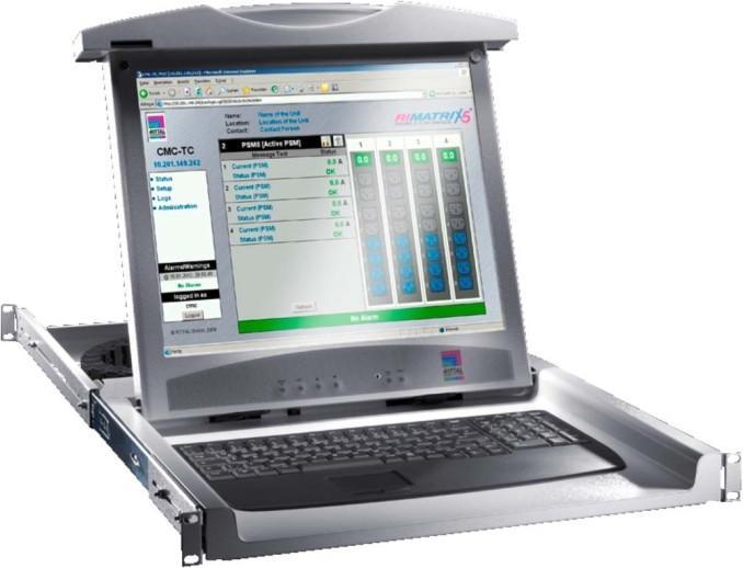 Actual product image Rittal Monitor/keyboard unit with 17 inch TFT display and VGA/DVI Touchpad, German Layout
