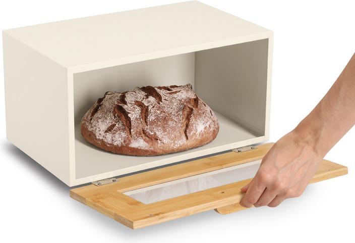 Image du produit Zeller Present Boîte à pain avec clapet frontal en bambou métal 36x23x19.5 cm