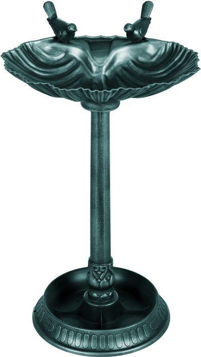 Actual product image Swisshandel24 Vogeltränke Stehend, Vogelbad aus Kunststoff, frostsicher Vogelbecken Dunkelgrün