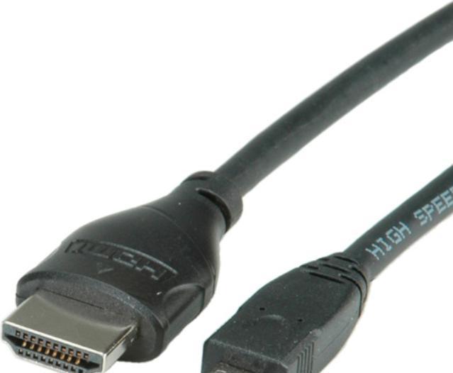 Produktbild Roline micro HDMI (Typ D) — HDMI (Typ A) (2 m, HDMI)